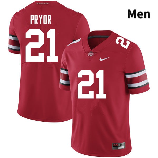 Ohio State Buckeyes Evan Pryor Men's #21 Red Authentic Stitched College Football Jersey